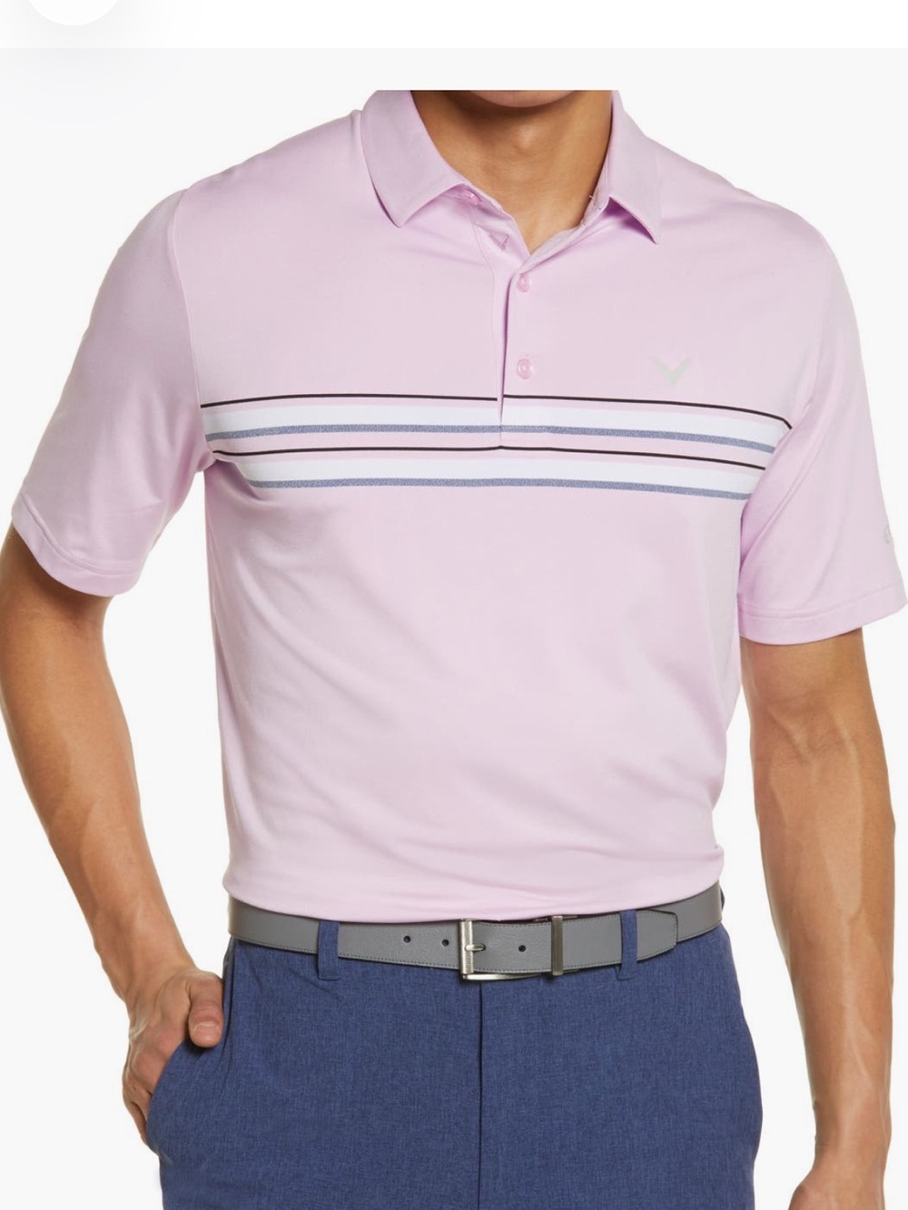 Callaway | (M) Men’s Striped Stretch Golf Polo